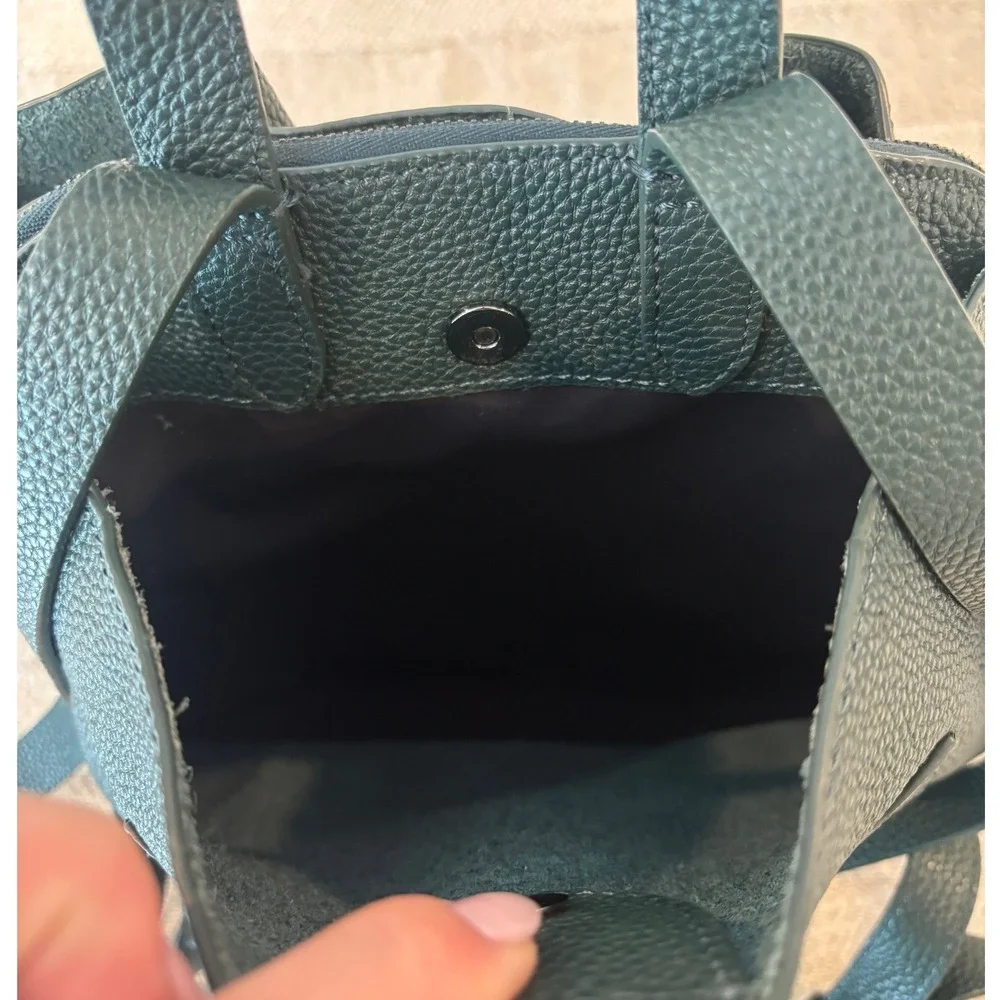 Rebecca‎ Minkoff Darren Signature Leather Backpack Bottle Green Gunmetal